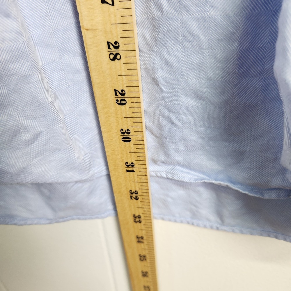 Matteo‎ di Rota Shirt Mens 17 1/2 44 Blue Textured Button Up Made Italy Dress - Picture 8 of 12